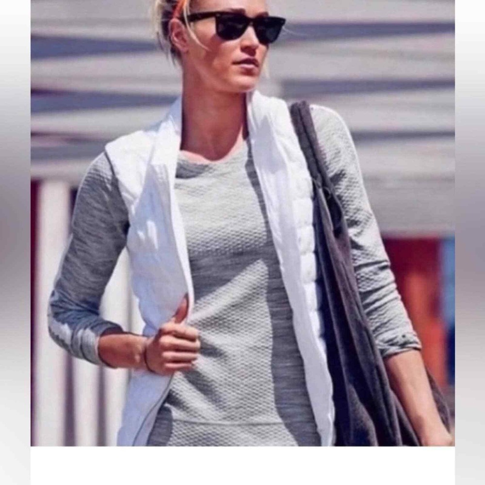 Athleta gray and white crew neck sweatshirt. Size small.